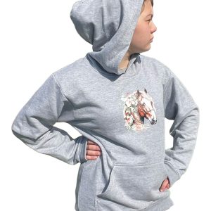 Polerón gris algodón estampado